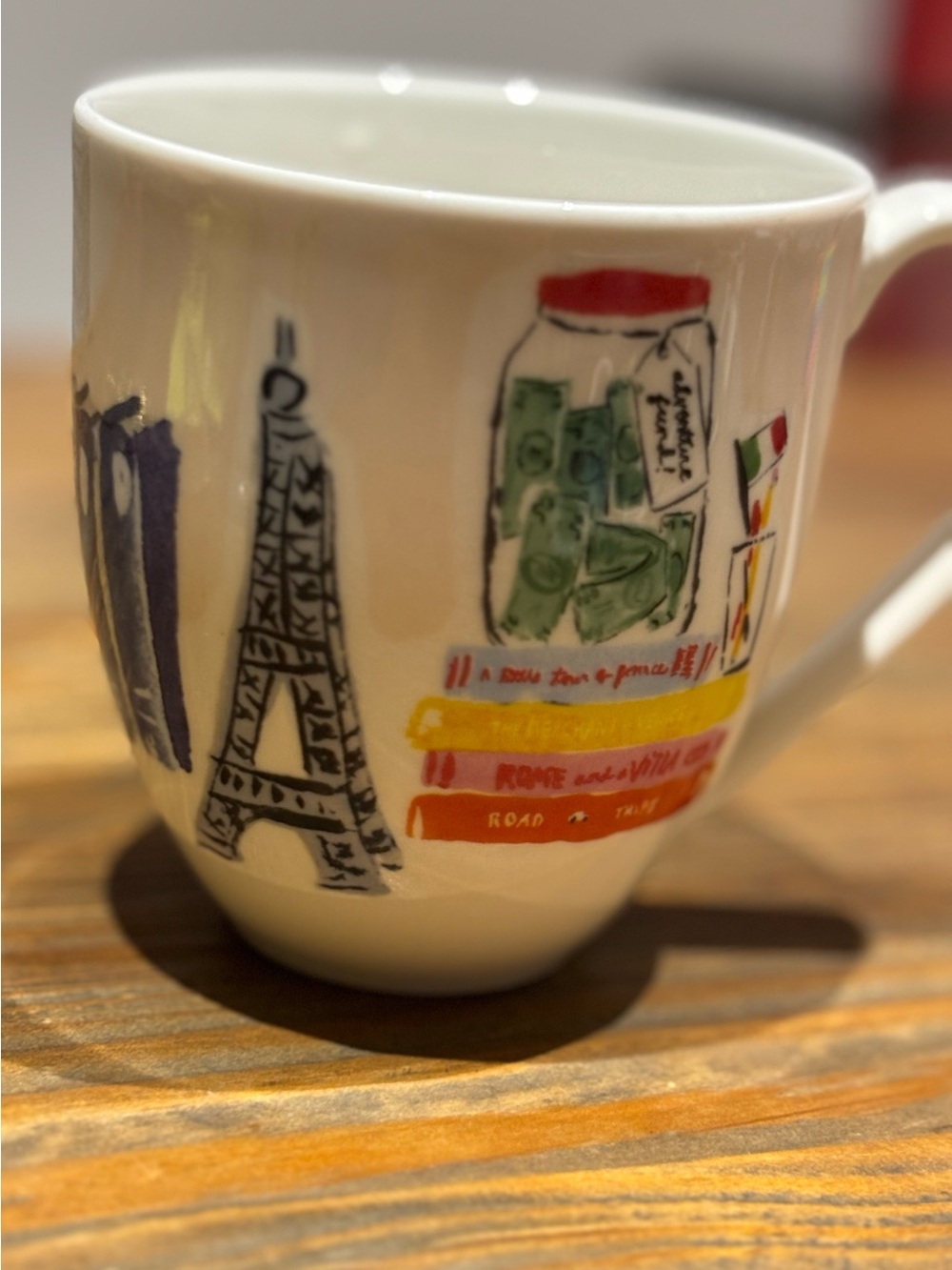 Kate Spade travelers Mug w/ illustrations